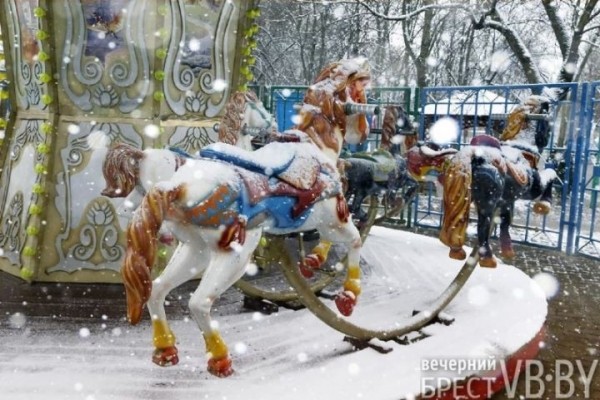 Первый снег нового года превратил обычную прогулку в яркие моменты. Фоторепортаж с улиц Бреста