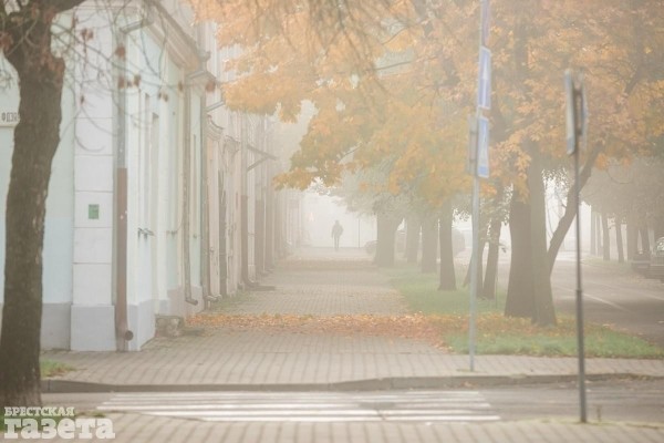 «Сколько чудес за туманами кроется»: Фоторепортаж с центра Бреста, который воскресным утром охранял «седой сторож»