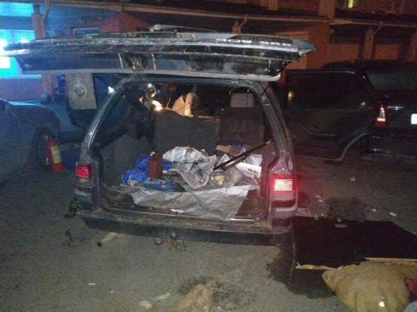 В Бресте на Суворова горел автомобиль Peugeot