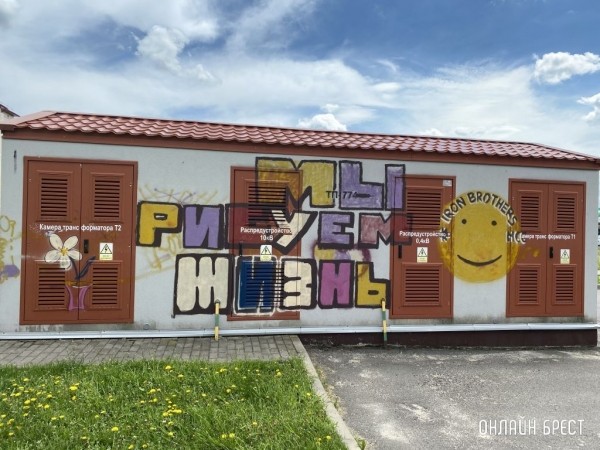 
                Вот так разрисовали трансформаторную будку в Кобрине
            