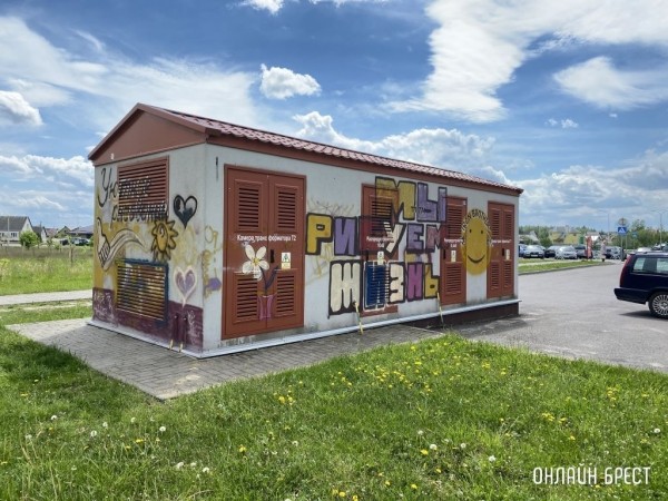 
                Вот так разрисовали трансформаторную будку в Кобрине
            