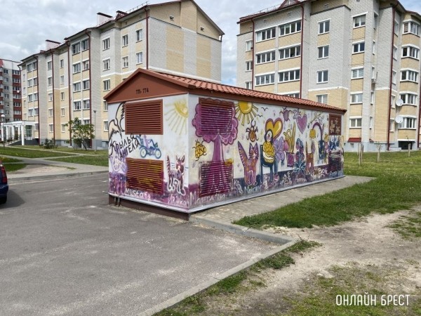 
                Вот так разрисовали трансформаторную будку в Кобрине
            