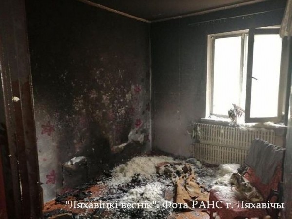 В Ляховичах загорелась квартира. Дома было двое детей