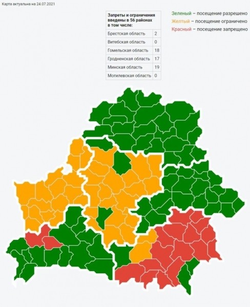 Туда нельзя! Запрещено или ограничено посещение лесов в 56 районах Беларуси
