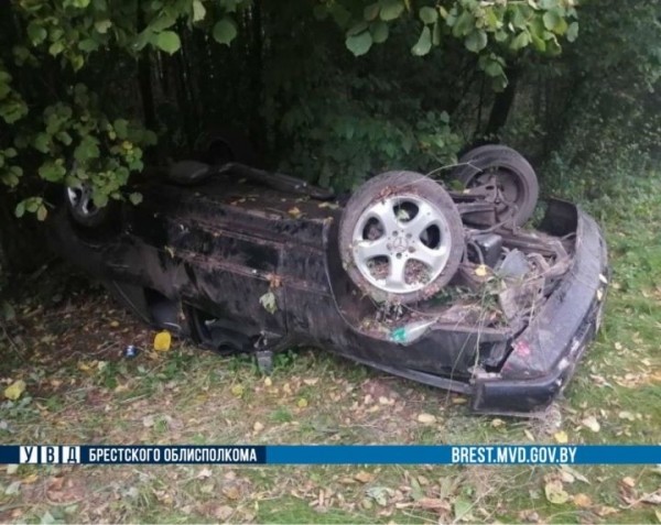 В Дрогичинском районе перевернулся Mercedes. Пострадали два человека