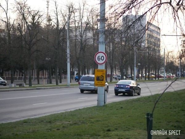 Места установки датчиков контроля скорости на дорогах Бреста и области