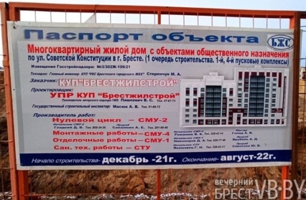 В Бресте на улице Советской Конституции начали строить многофункциональный жилой дом