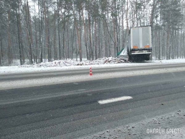 ГАИ рассказала подробности ДТП под Брестом, где фура вылетела в кювет