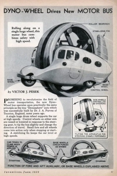 И переобувать не надо! Удивительная история моноколеса Dynasphere из 1930-х