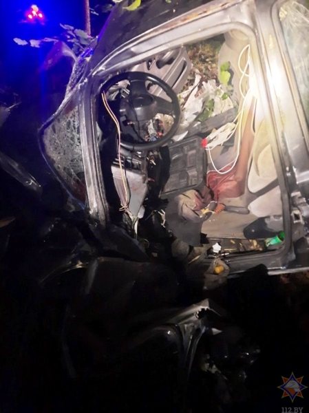 В Березовском районе машина съехала в кювет и врезалась в дерево