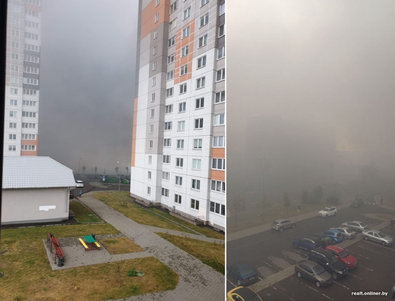 В Минске горел строящийся торговый центр